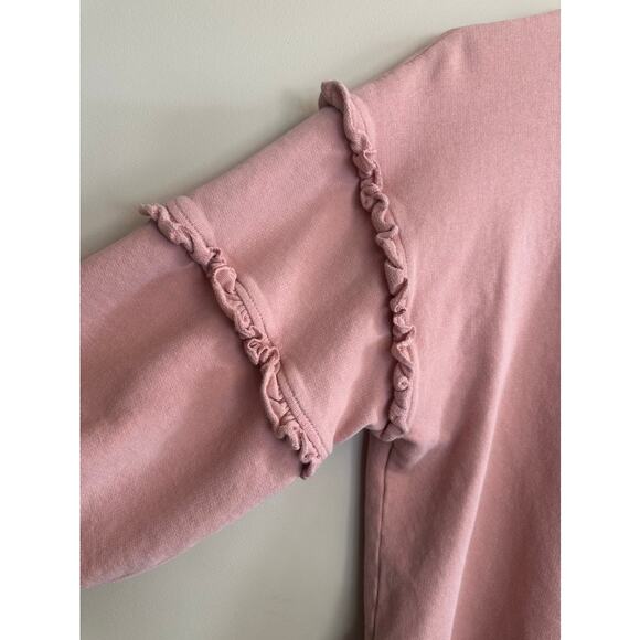 Time & Tru Pink Ruffle Sleeve Sweatshirt XL - Picture 5 of 6